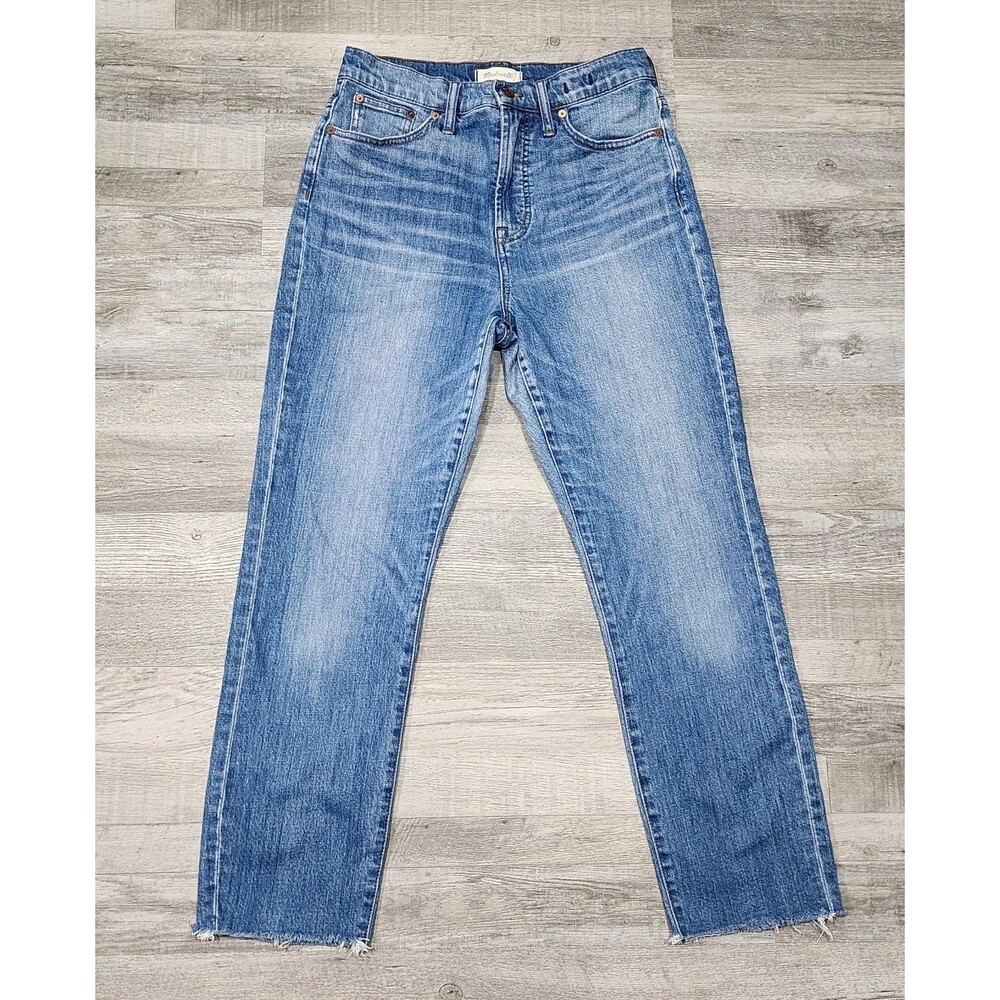 Madewell The Perfect Vintage Women's Jeans Denim Hi-Rise Raw Hem Sizes 29